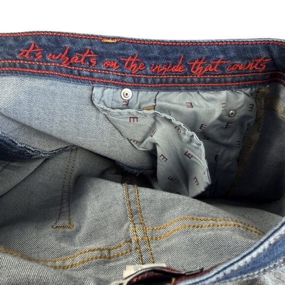 EV1 Jeans Alex Relaxed Vintage Distressed Patchwork Boyfriend Jeans Women’s 14 - Picture 12 of 16